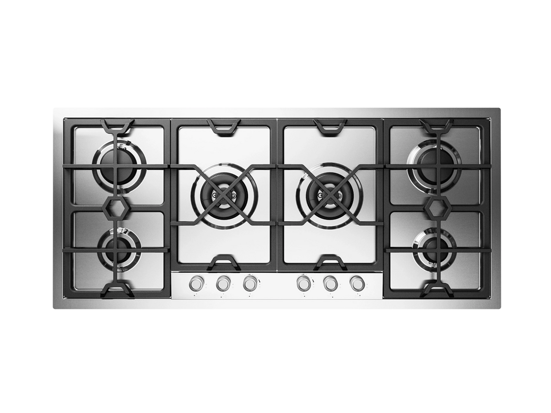 ILVE Panoramic 120 cm stainless steel built-in gas hob with 6 burners - dual