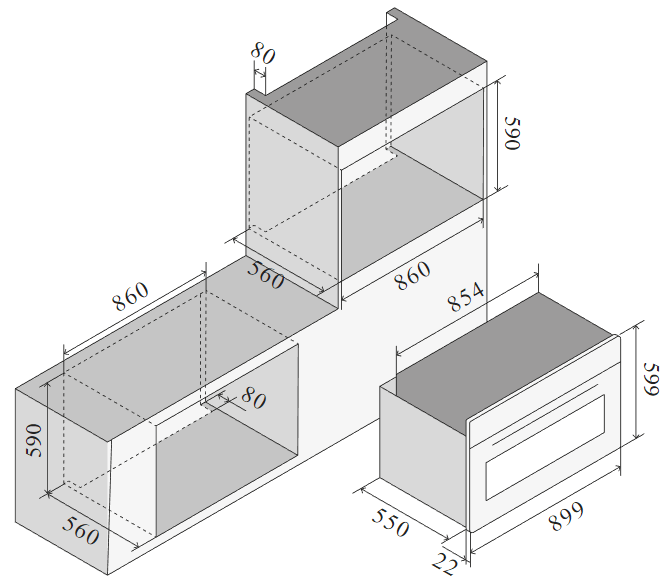 ILVE Nostalgie 90 cm multifunksjonsovn Maxi, 320°C – måltegning 1