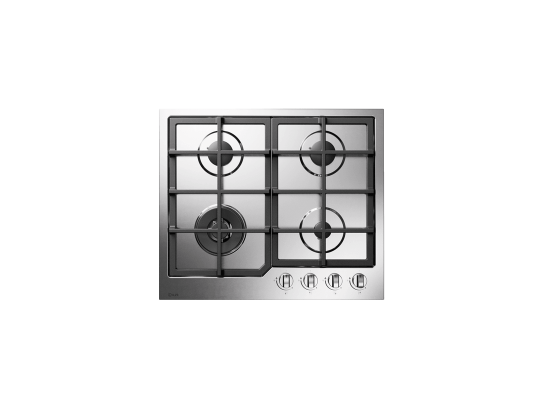 ILVE Professional Plus 60 cm gasskomfyr i rustfritt stål med 4 brennere