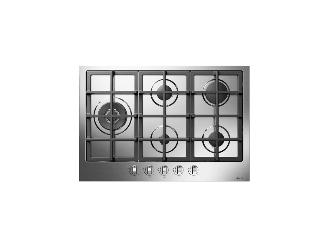 ILVE Professional Plus 75 cm stainless steel gas hob with 5 burners