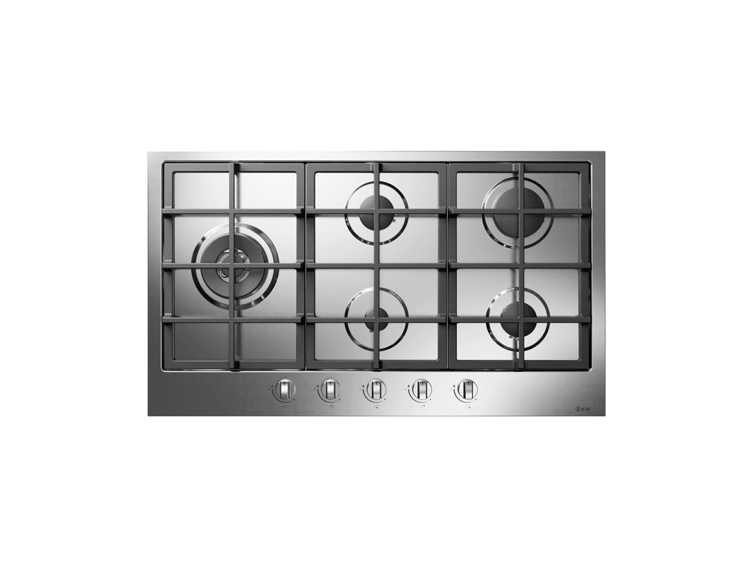 ILVE Professional Plus 90 cm stainless steel gas hob with 5 burners