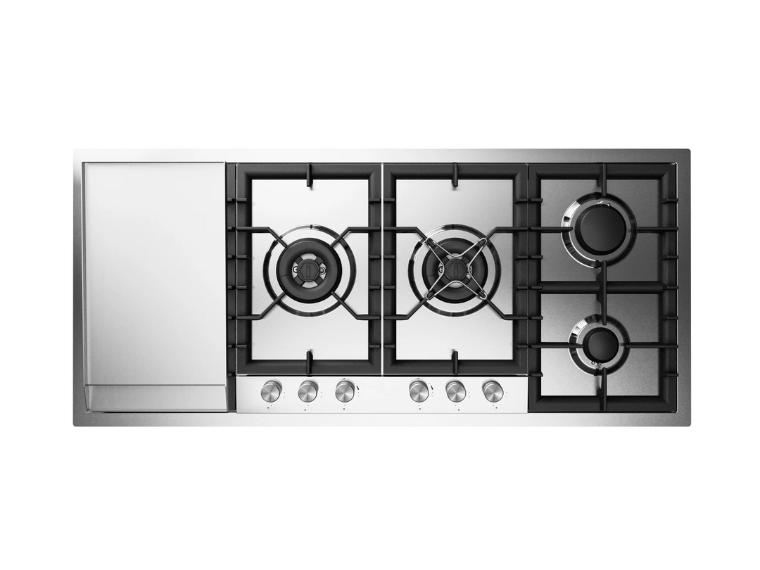 ILVE Professional Plus 120 cm built-in stainless steel gas hob with 6 burners and Dual