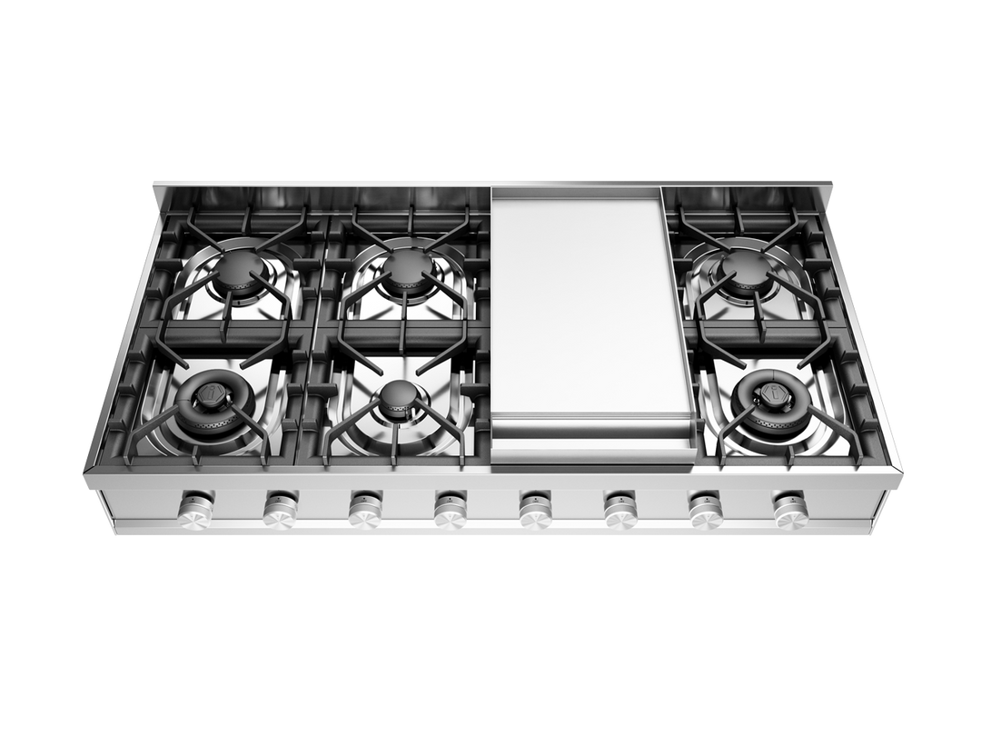 ILVE Professional Plus 120 cm freestanding gas hob with 6 burners and Fry Top - Dual