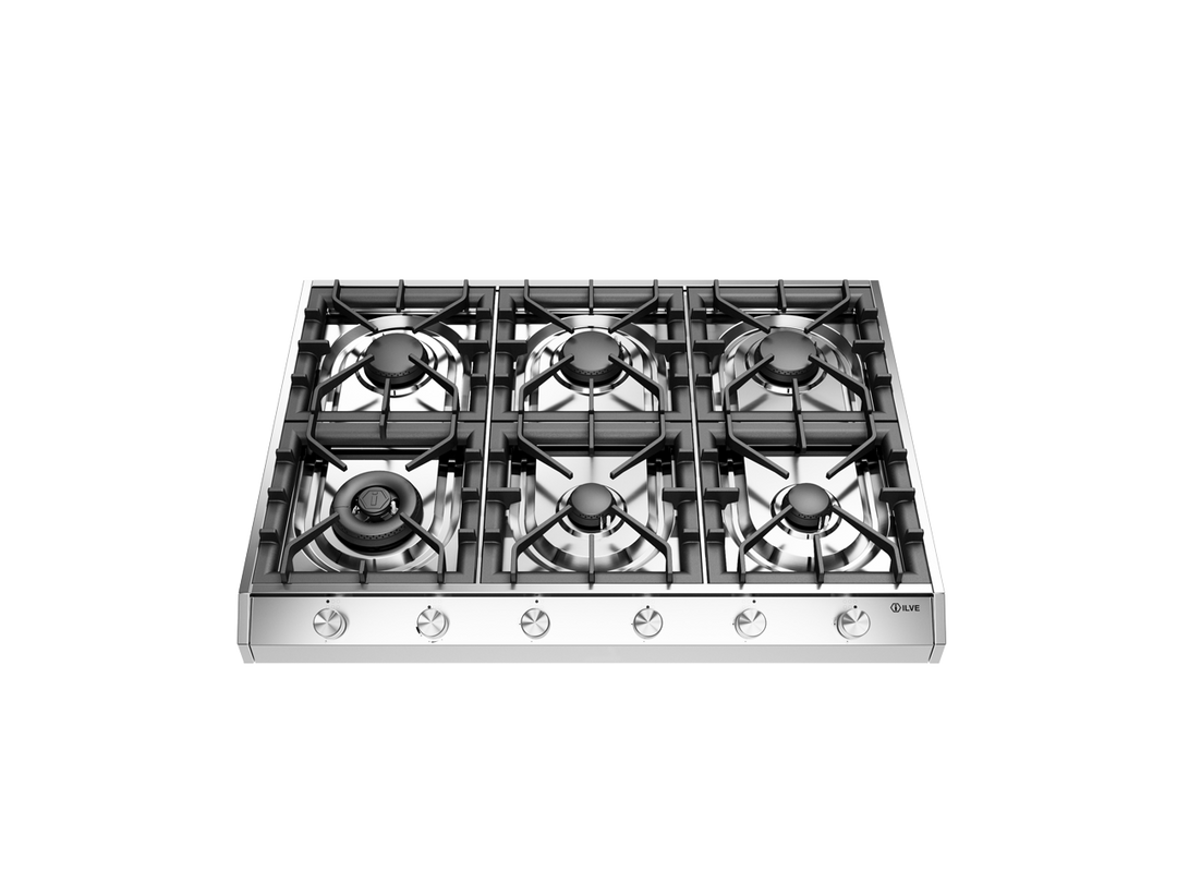 ILVE Professional Plus 90 cm freestanding gas hob with 6 burners