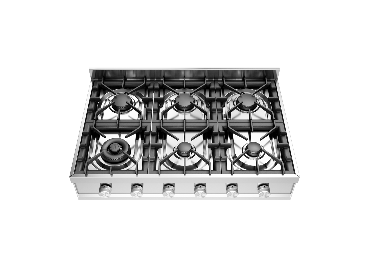 ILVE Professional Plus 90 cm freestanding gas hob with 6 burners – måltegning 1