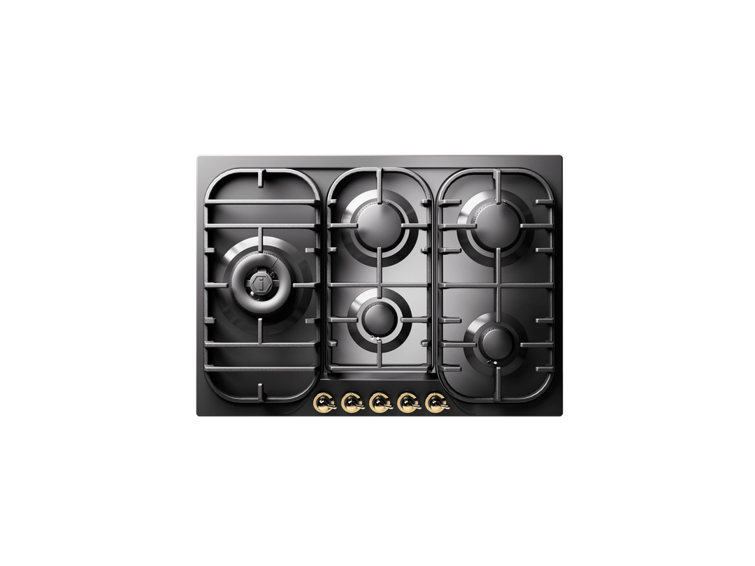 ILVE Nostalgie 70 cm gas hob in enamelled steel with 5 burners and dual burner