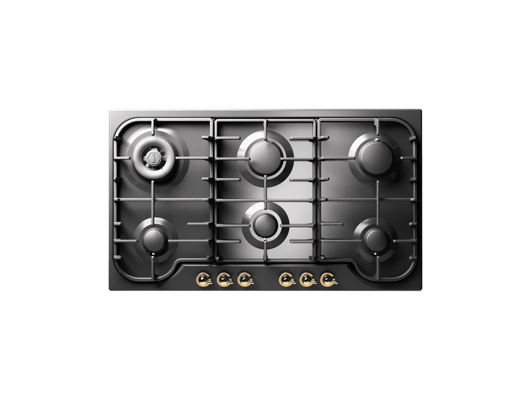 ILVE Nostalgie 90 cm enamelled steel gas hob with 6 burners