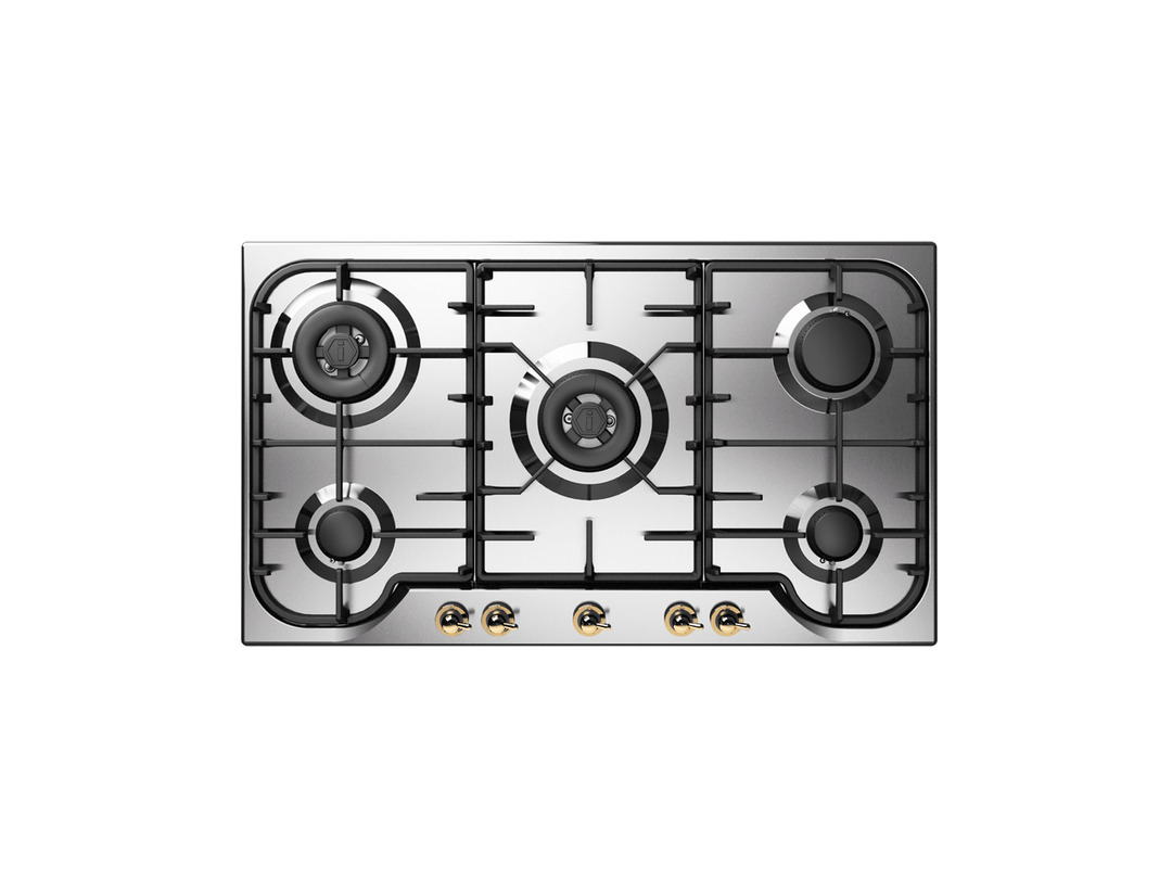 ILVE Nostalgie 90 cm stainless steel gas hob with 5 burners