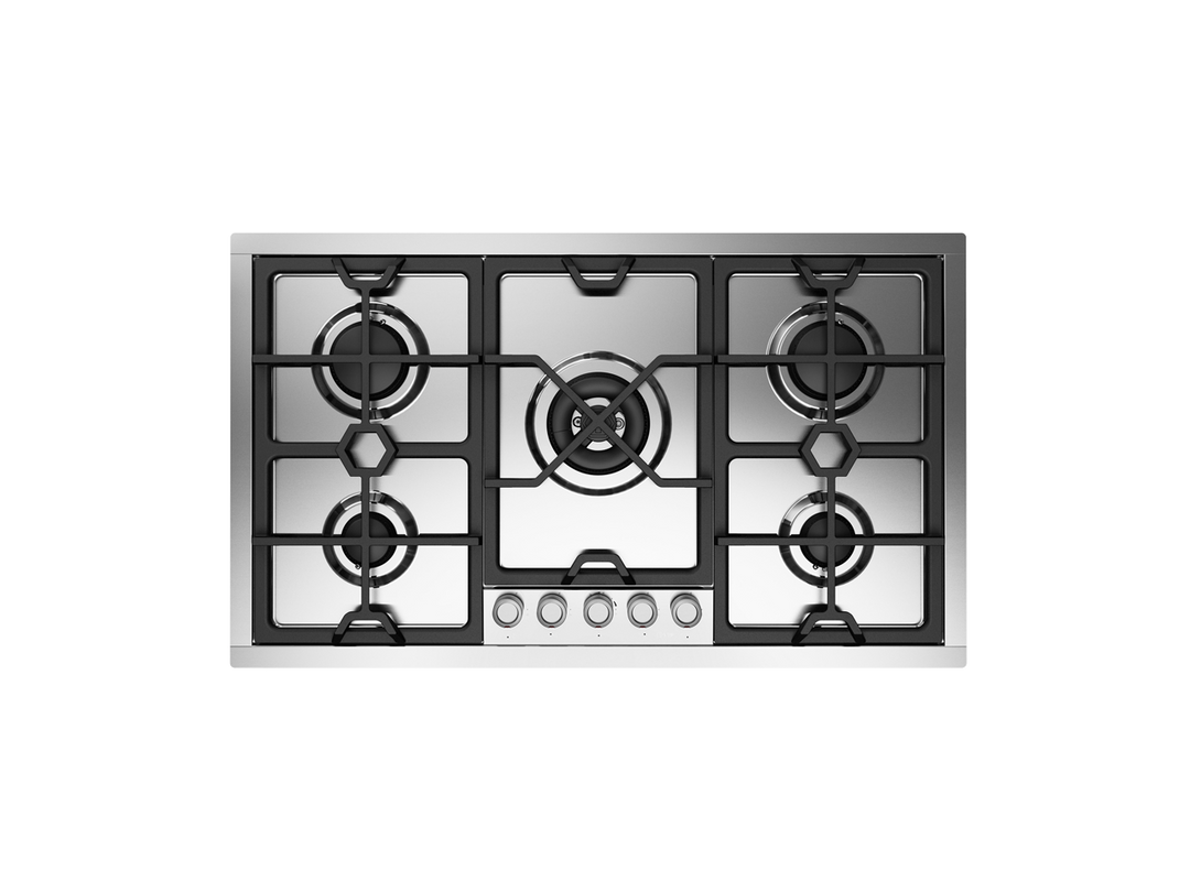 ILVE Panoramic 90 cm Panoramagic stainless steel gas hob with 5 burners - dual