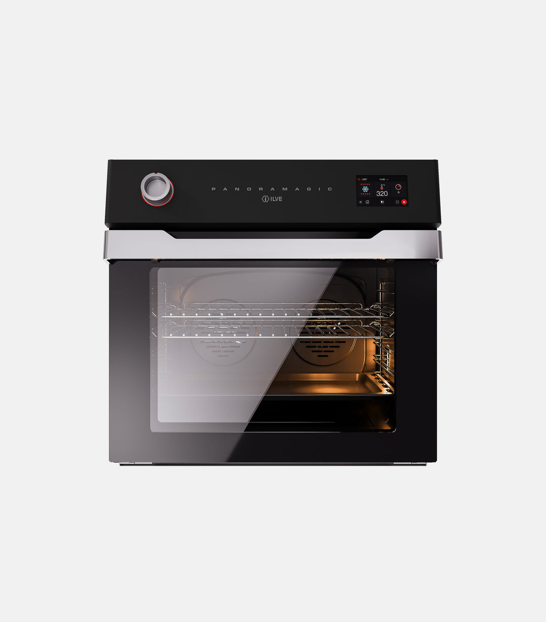 ILVE Panoramagic 76 cm built-in oven, 30-320°C, 15 functions, TFT touch control, cooking probe, double interior light, cold door, tangential cooling ventilation