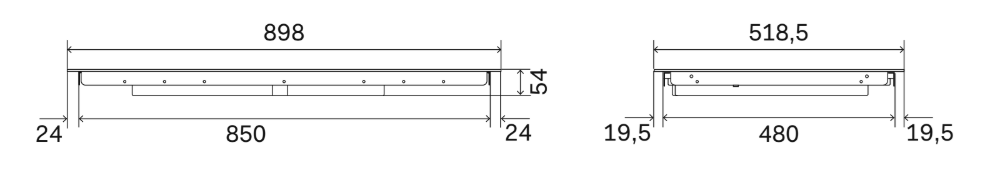 Induksjonstopp - 90 cm - innebygget med 6 soner og berøringskontroll – måltegning 1