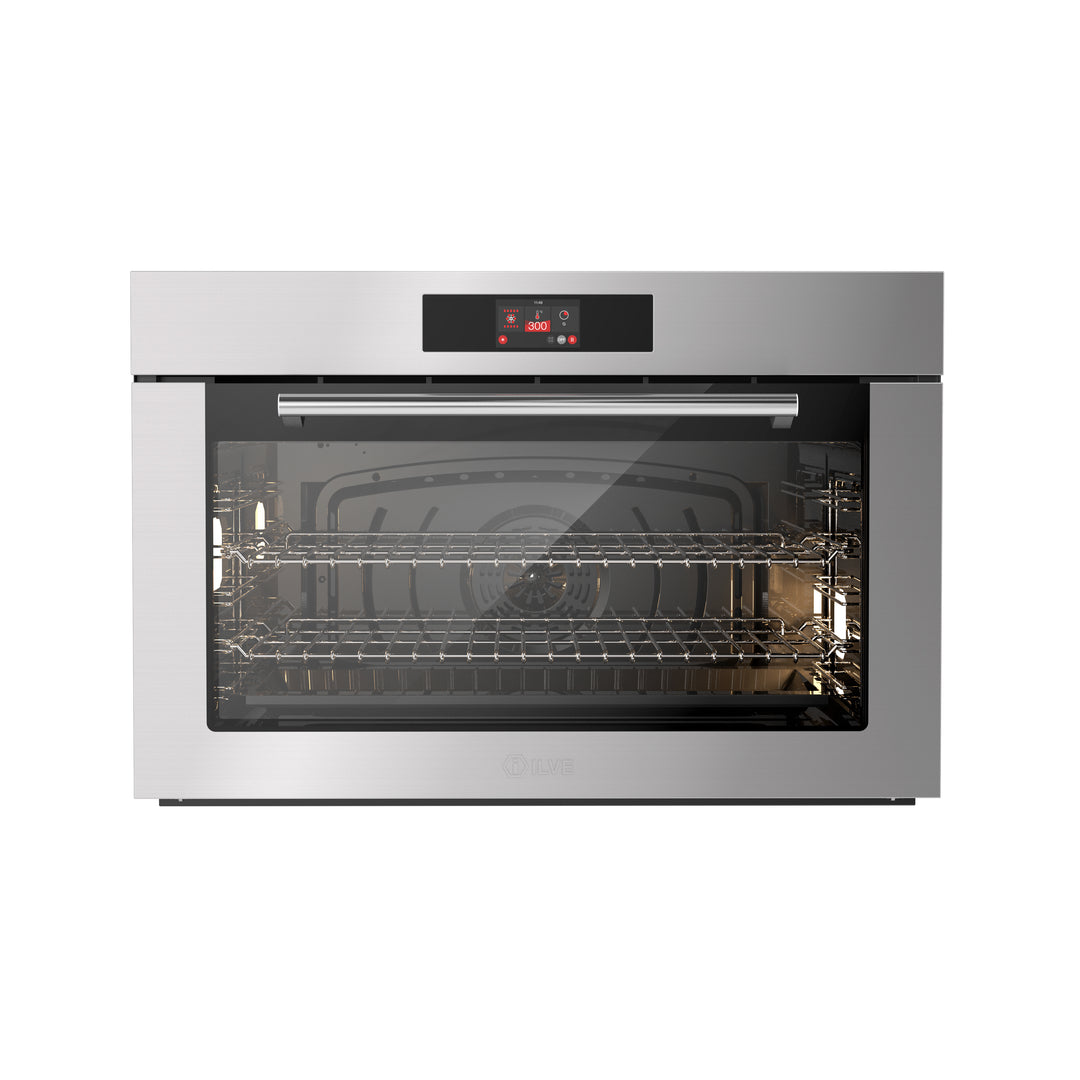 ILVE Professional Plus 90 cm black glass TFT built-in oven - Hydrolysis