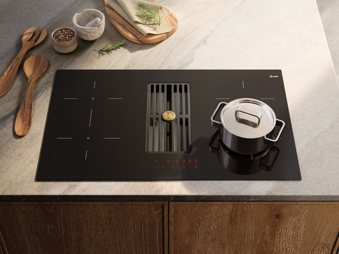 ILVE 83 cm built-in induction hob with 4 zones and integrated hood