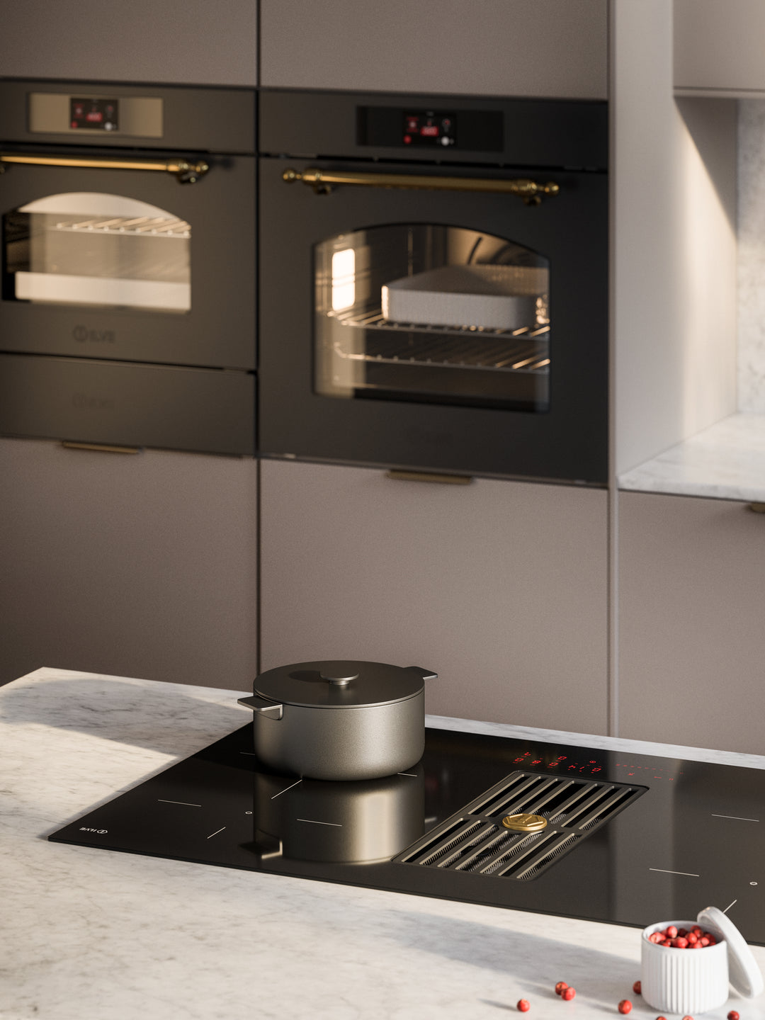 ILVE 83 cm built-in induction hob with 4 zones and integrated hood